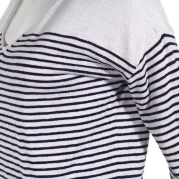 Gap Sweater Women Size Small  V Neck Striped Long Sleeve Black White Pullover - Picture 5 of 11